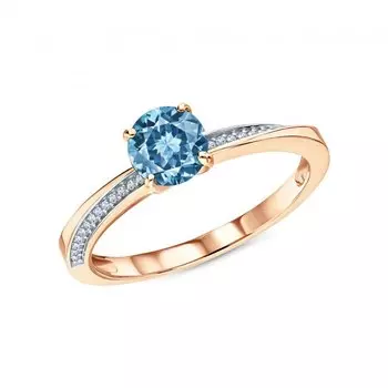 Золотое кольцо с топазом и бриллиантами