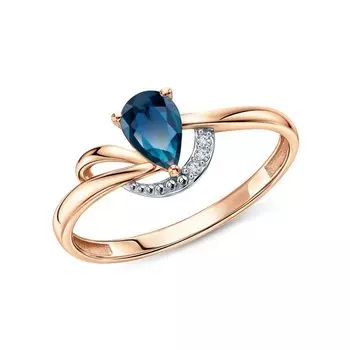 Золотое кольцо с топазом и бриллиантами