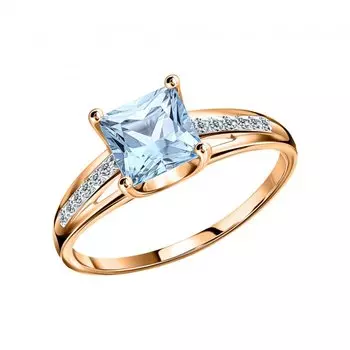 Золотое кольцо с топазом и бриллиантами