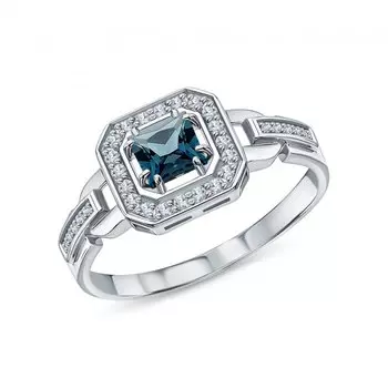 Золотое кольцо с топазом и бриллиантами