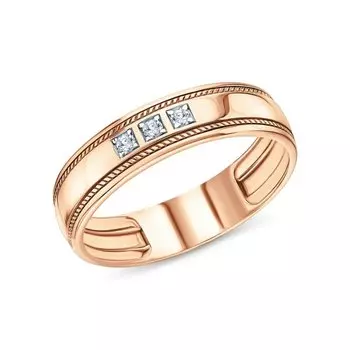 Золотое обручальное кольцо с бриллиантами