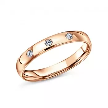 Золотое обручальное кольцо с бриллиантами