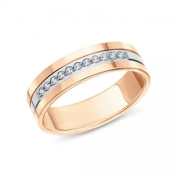 Золотое обручальное кольцо с бриллиантами