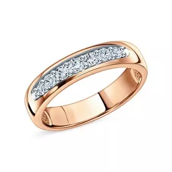 Золотое обручальное кольцо с бриллиантами