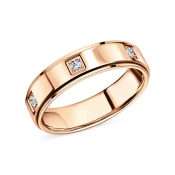 Золотое обручальное кольцо с бриллиантами