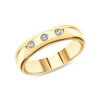 Золотое обручальное кольцо с бриллиантами