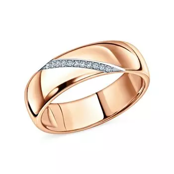 Золотое обручальное кольцо с бриллиантами