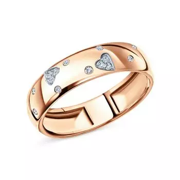 Золотое обручальное кольцо с бриллиантами