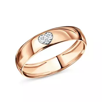 Золотое обручальное кольцо с бриллиантами