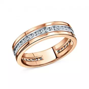 Золотое обручальное кольцо с бриллиантами