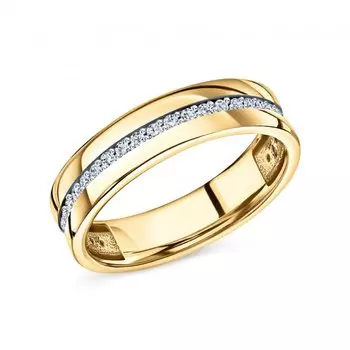Золотое обручальное кольцо с бриллиантами