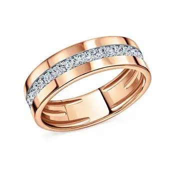 Золотое обручальное кольцо с бриллиантами