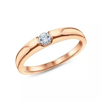 Золотое обручальное кольцо с бриллиантом