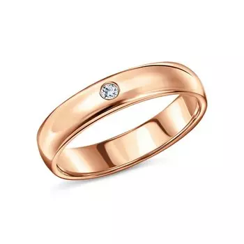Золотое обручальное кольцо с бриллиантом