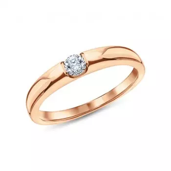 Золотое обручальное кольцо с бриллиантом