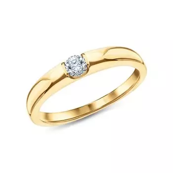 Золотое обручальное кольцо с бриллиантом