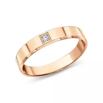 Золотое обручальное кольцо с бриллиантом