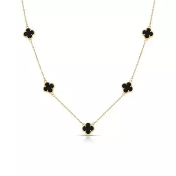 Золотое шейное украшение с агатами природными