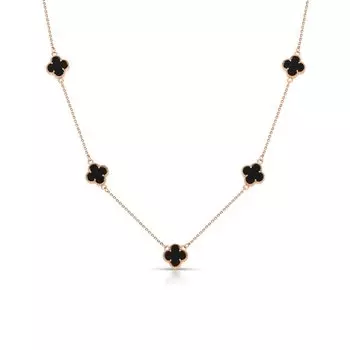 Золотое шейное украшение с агатами природными