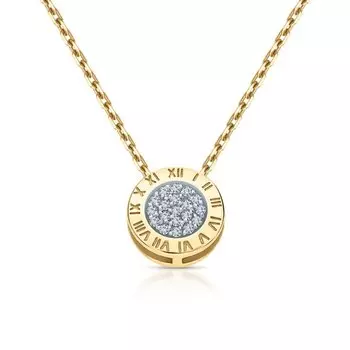 Золотое шейное украшение с бриллиантами природными