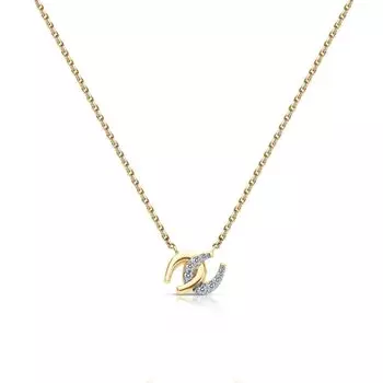 Золотое шейное украшение с бриллиантами природными