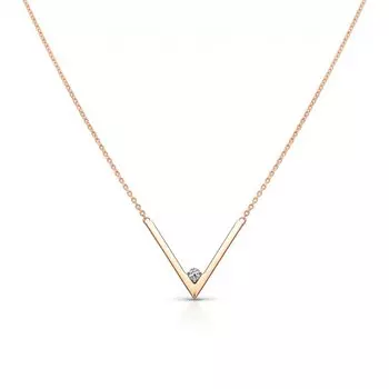 Золотое шейное украшение с бриллиантами природными