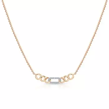 Золотое шейное украшение с бриллиантами природными