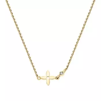 Золотое шейное украшение с фианитами