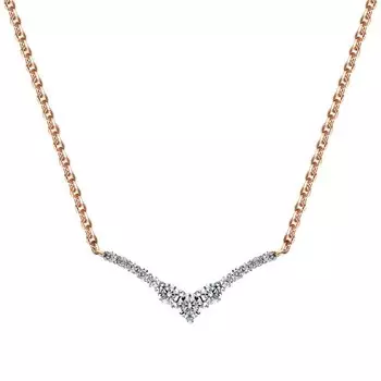 Золотое шейное украшение с фианитами