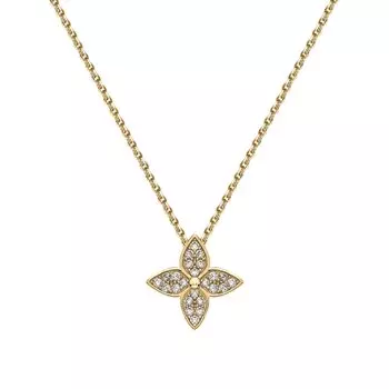 Золотое шейное украшение с фианитами