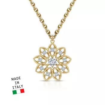 Золотое шейное украшение с фианитами