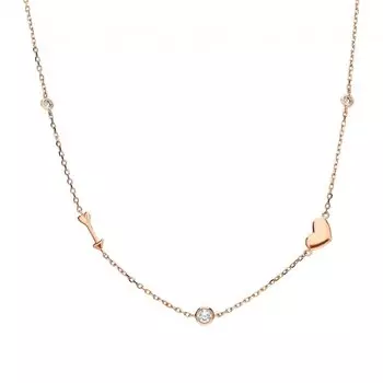 Золотое шейное украшение с фианитами