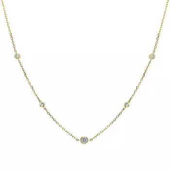 Золотое шейное украшение с фианитами