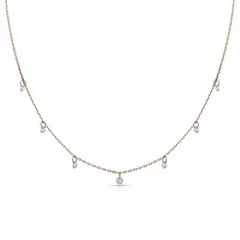 Золотое шейное украшение с фианитами