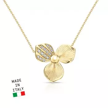 Золотое шейное украшение с фианитами