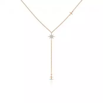 Золотое шейное украшение с фианитами