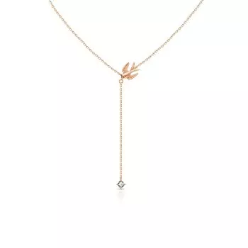 Золотое шейное украшение с фианитами