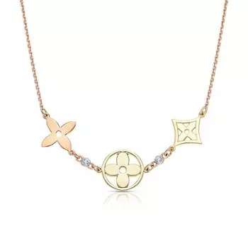 Золотое шейное украшение с фианитами