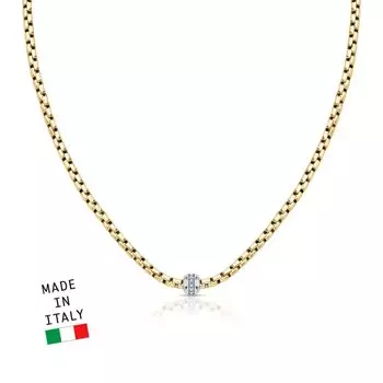 Золотое шейное украшение с фианитами