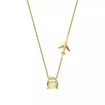 Золотое шейное украшение с кварцами природными