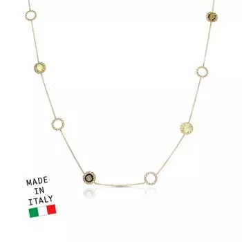 Золотое шейное украшение с кварцами природными