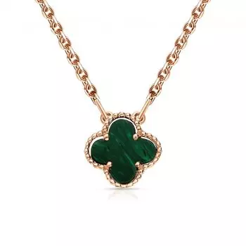 Золотое шейное украшение с малахитом