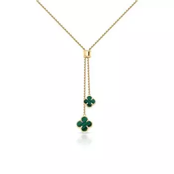 Золотое шейное украшение с малахитом