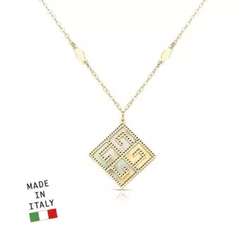 Золотое шейное украшение с перламутром природным