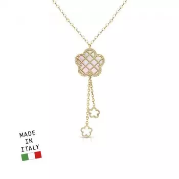 Золотое шейное украшение с перламутром природным