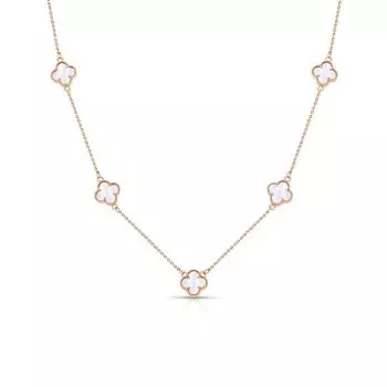 Золотое шейное украшение с перламутром природным