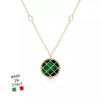 Золотое шейное украшение с перламутром природным