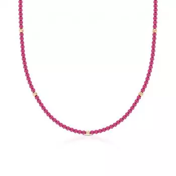 Золотое шейное украшение с рубинами выращенными