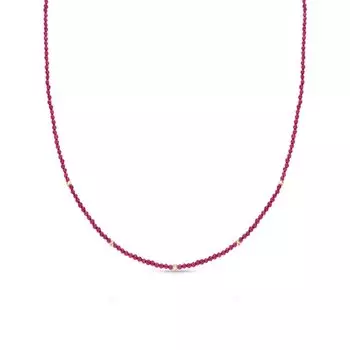 Золотое шейное украшение с рубинами выращенными