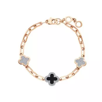 Золотой браслет с эмалью и фианитами